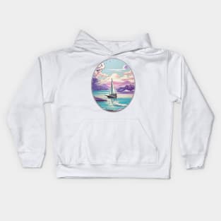 sail boat after storm Kids Hoodie